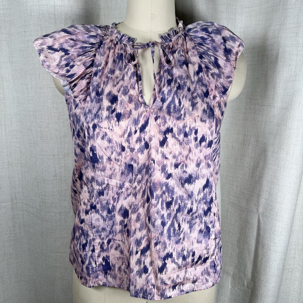 RAILS Karysa Blouse in Pink‎ Ikat Purlpe Size Small 100% Cotton BOHO EUC